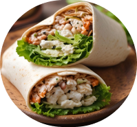 Wrap de tortilla pita con lechuga